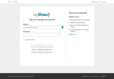 Sign On - Shaw Sign On - Shaw