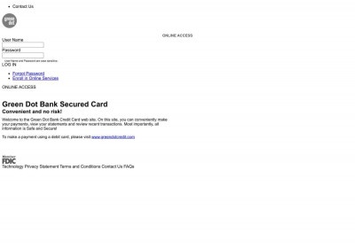 Secured Credit Card Offered By Green Dot Bank Secured Credit Card Offered By Green Dot Bank