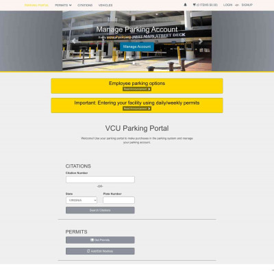 VCU Parking Portal: Virginia Commonwealth University VCU Parking Portal: Virginia Commonwealth University