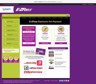 Reload Card - E-ZPass® Virginia Reload Card - E-ZPass® Virginia