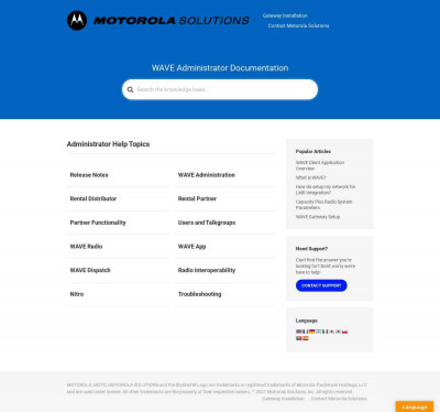 Contact Motorola Solutions – WAVE Admin Help Contact Motorola Solutions – WAVE Admin Help
