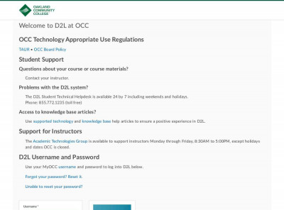 Login - D2L at Oakland Community College Login - D2L at Oakland Community College