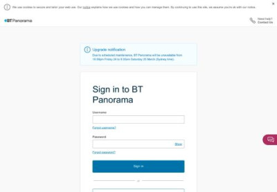 BT Panorama: Login BT Panorama: Login