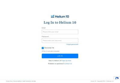 Log In to Helium 10 Log In to Helium 10