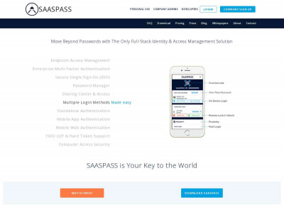 Single Sign-on - 2-step Authentication | SAASPASS Single Sign-on - 2-step Authentication | SAASPASS