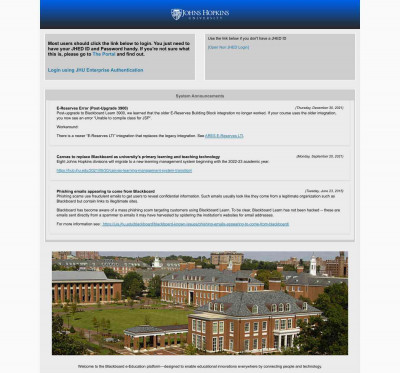 Blackboard Learn - Johns Hopkins University Blackboard Learn - Johns Hopkins University