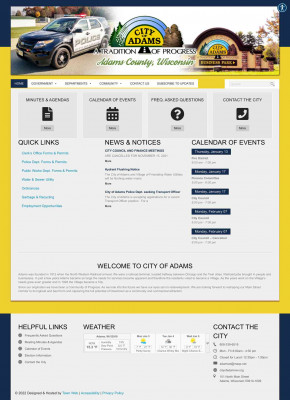 City of Adams, Adams County, Wisconsin | Official Website of ... City of Adams, Adams County, Wisconsin | Official Website of ...