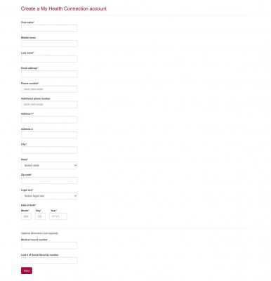 Create a My Health Connection account Create a My Health Connection account