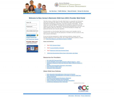 New Jersey's Electronic Child Care (ECC) Provider Web ... New Jersey's Electronic Child Care (ECC) Provider Web ...