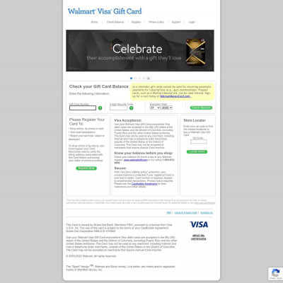 Walmart Visa Gift Card Walmart Visa Gift Card