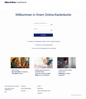 Miles & More Online-Kartenkonto Miles & More Online-Kartenkonto