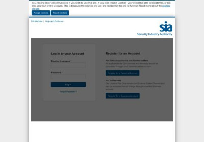 Log in to your Account - SIA Website Log in to your Account - SIA Website