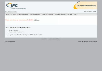 Use your IPC login to access IPC Certification Portal Services Use your IPC login to access IPC Certification Portal Services