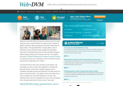 The Web-DVM, Veterinary Advice and Information Online The Web-DVM, Veterinary Advice and Information Online