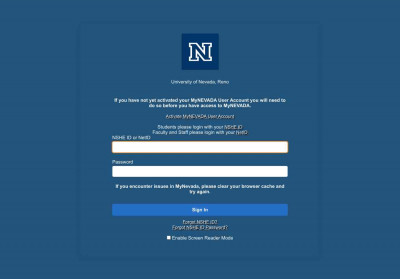 MyNevada - University of Nevada, Reno MyNevada - University of Nevada, Reno