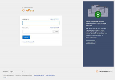 OnePass | Thomson Reuters OnePass | Thomson Reuters