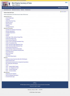 Business Organization Detail - WV SOS - Business and ... Business Organization Detail - WV SOS - Business and ...