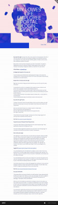 MY LOWES LIFE EMPLOYEE PORTAL LOGIN, SIGN UP ... MY LOWES LIFE EMPLOYEE PORTAL LOGIN, SIGN UP ...