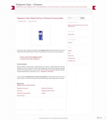 Walgreens Topix - Cleansers - WordPress.com Walgreens Topix - Cleansers - WordPress.com