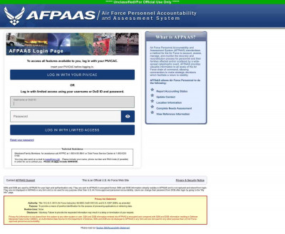 Air Force Personnel Accountability and Assessment System ... Air Force Personnel Accountability and Assessment System ...