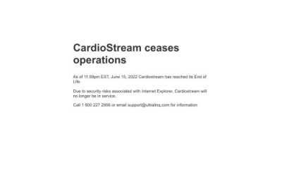 Cardiostream ceases operations Cardiostream ceases operations