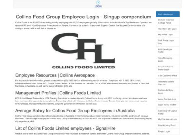 Collins Food Group Employee Login - Singup compendium Collins Food Group Employee Login - Singup compendium