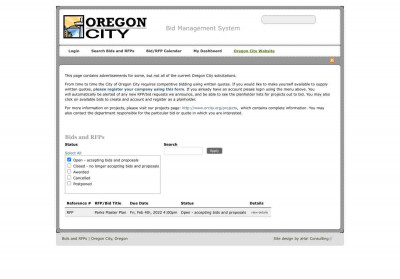 CH2M Hill | Oregon City Bid Management System CH2M Hill | Oregon City Bid Management System