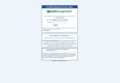 AvidStrongroom Portal Login AvidStrongroom Portal Login