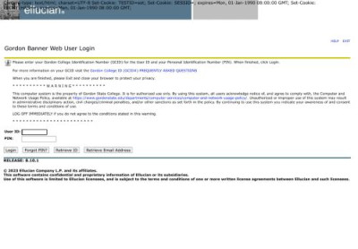 Gordon Banner Web User Login Gordon Banner Web User Login
