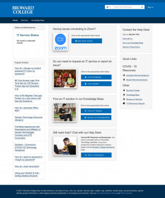 Service Catalog - D2L and Zoom - Help Desk - Broward College Service Catalog - D2L and Zoom - Help Desk - Broward College