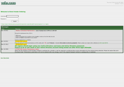 DIRECT VENDOR ORDERING Login DIRECT VENDOR ORDERING Login