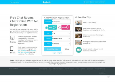 Online chat rooms without registration