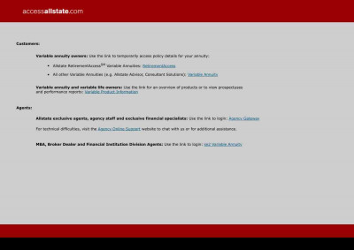 Allstate - Web Site Maintenance Allstate - Web Site Maintenance