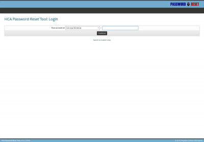 HCA Password Reset Tool: Login HCA Password Reset Tool: Login