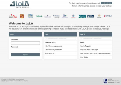 LoLA - Log On Louisiana LoLA - Log On Louisiana