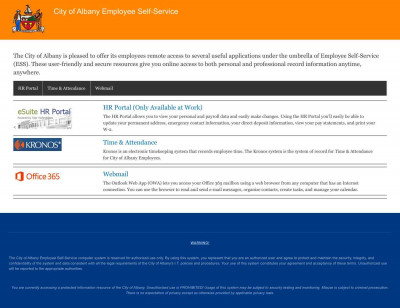 City of Albany Employee Self-Service: Self Service Portal City of Albany Employee Self-Service: Self Service Portal