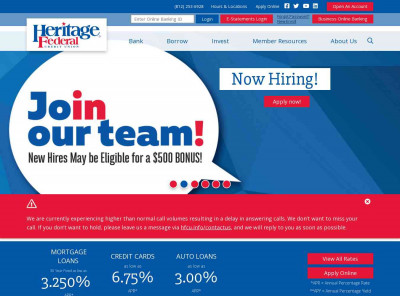 Heritage Federal Credit Union Heritage Federal Credit Union