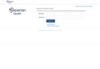 Experian Health: Login Experian Health: Login