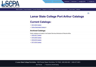Lamar State College Port Arthur Catalogs Lamar State College Port Arthur Catalogs
