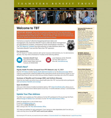 TEAMSTERS BENEFIT TRUST—PHONE NUMBERS AND ... TEAMSTERS BENEFIT TRUST—PHONE NUMBERS AND ...
