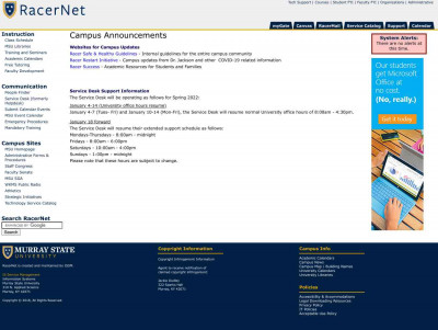 Murray State University's RacerNet Murray State University's RacerNet
