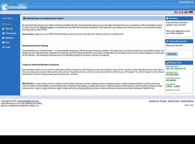 Sign Up to Snipe eBay Auctions for Free - HammerSnipe Sign Up to Snipe eBay Auctions for Free - HammerSnipe