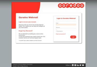 Ooredoo Webmail: Login Page Ooredoo Webmail: Login Page