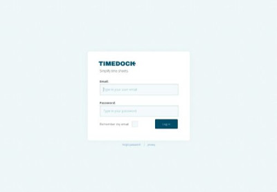 Log in to your TimeDock Log in to your TimeDock