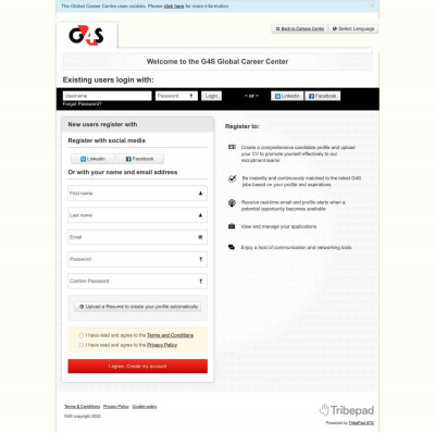 Welcome to the G4S Career Center - Register or Login Welcome to the G4S Career Center - Register or Login