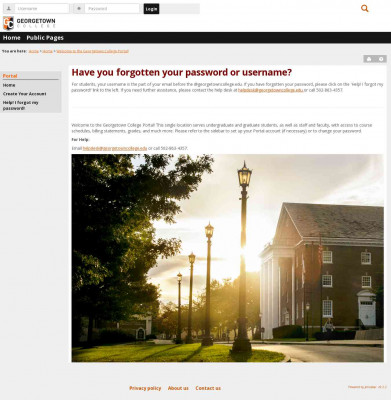 Welcome to the Georgetown College Portal! - Main View ... Welcome to the Georgetown College Portal! - Main View ...
