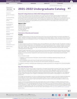 Undergraduate Directory - Nazareth College Catalogs Undergraduate Directory - Nazareth College Catalogs