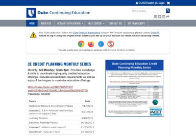 User account | DUKEHealth JA - Duke Continuing Education User account | DUKEHealth JA - Duke Continuing Education