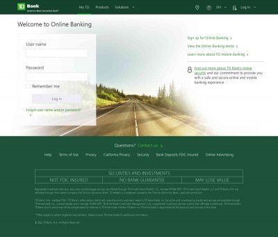 TD Bank Online Banking TD Bank Online Banking