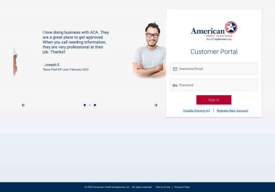 ACA Customer Portal - Login - American Credit Acceptance ACA Customer Portal - Login - American Credit Acceptance
